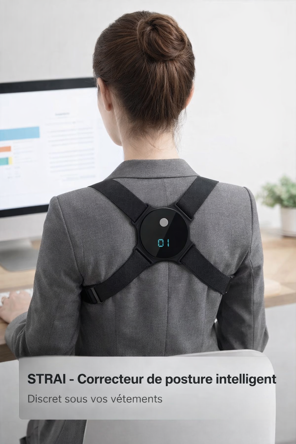 STRAI™ – Correcteur de posture intelligent avec rappel par vibration